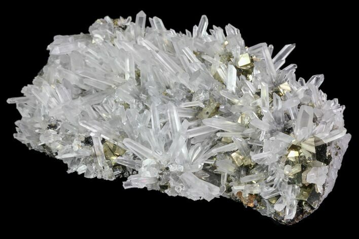 Quartz Crystal Cluster With Gleaming Pyrite - Peru #84788